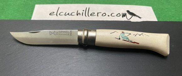 Navaja Opinel Nº8 dibujo de esquiador